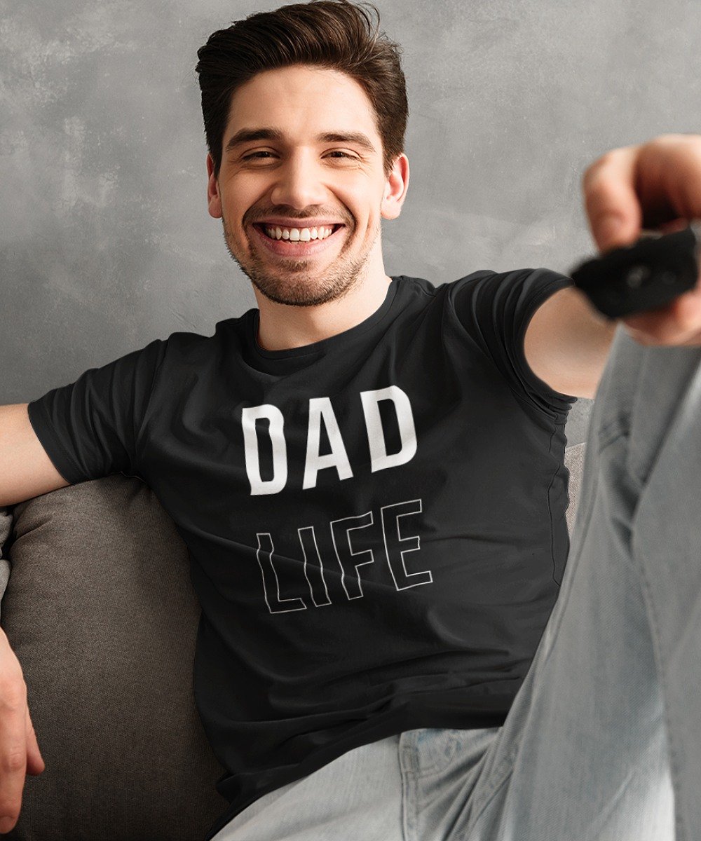 Vaderdag T-shirt Dad Life | Kleur Zwart | Maat L | Vaderdag Kados / Cadeautjes